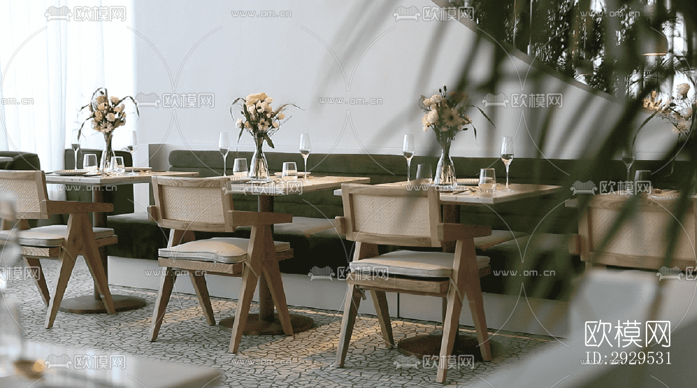 侘寂西餐厅效果图下载（渲染图2）