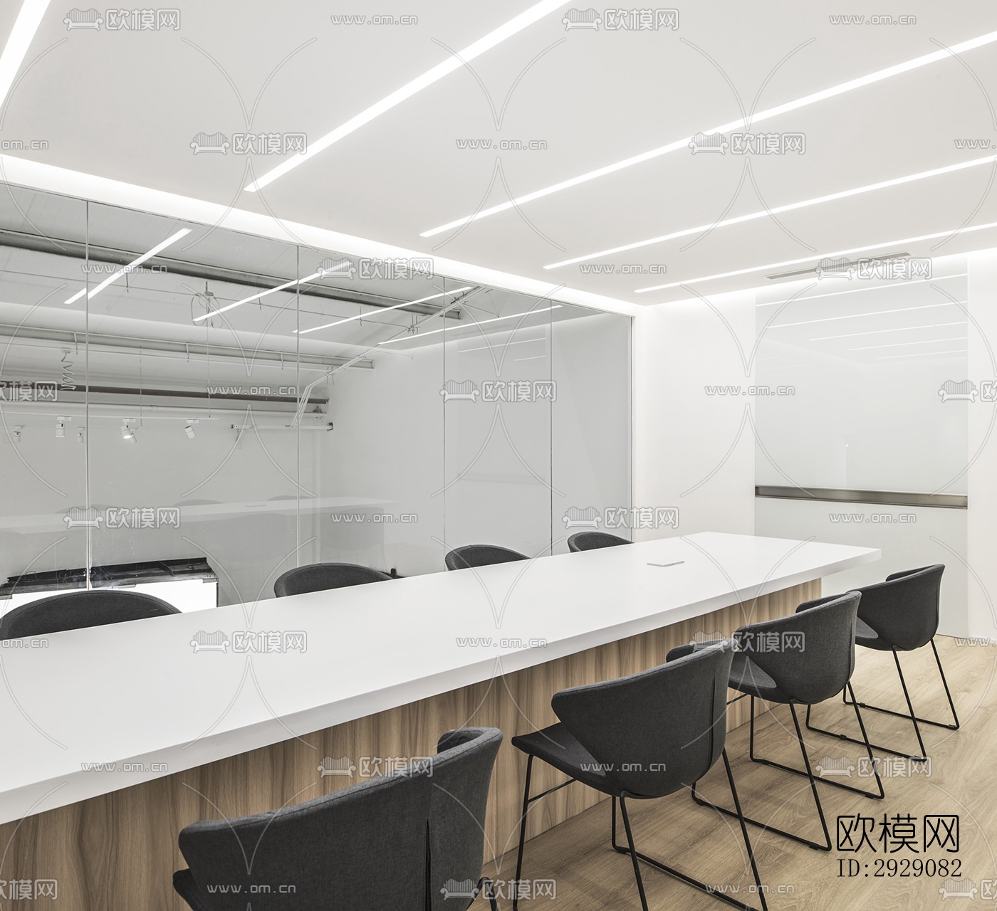 工业风办公区效果图下载（渲染图2）