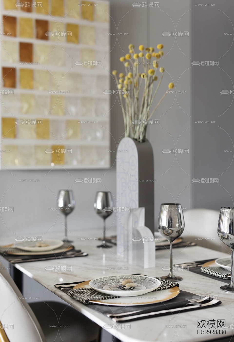 现代平层效果图下载（渲染图8）