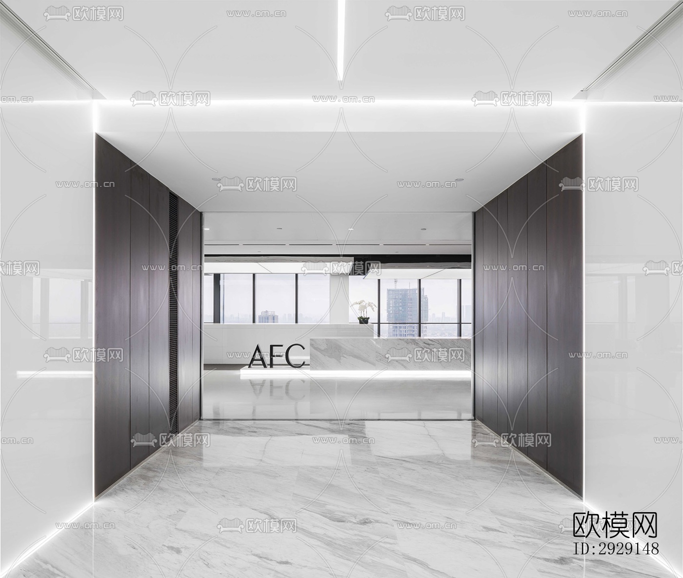 现代办公区效果图下载（渲染图6）