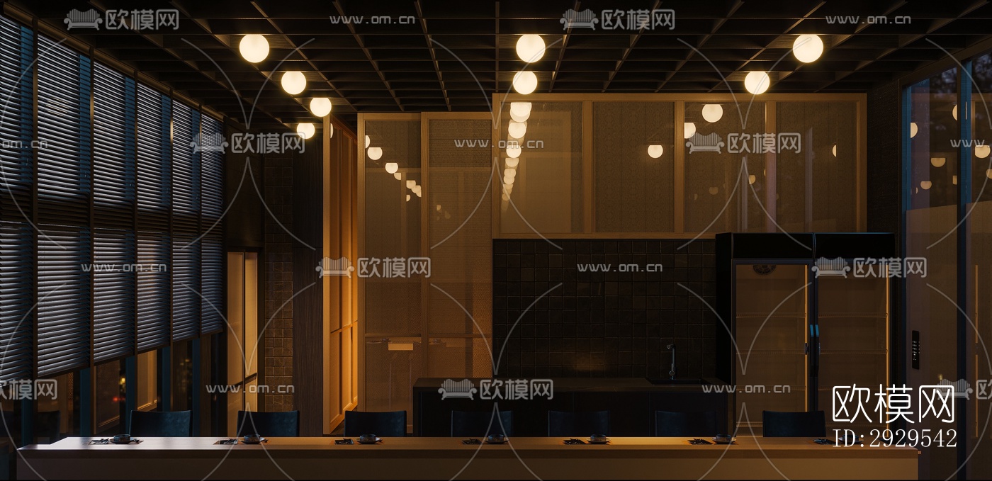 后现代西餐厅效果图下载（渲染图11）