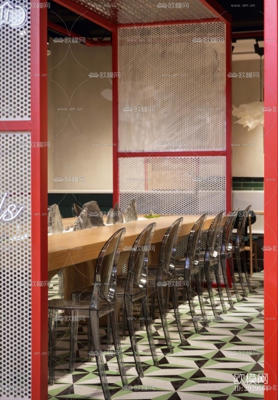 工业风西餐厅效果图下载（渲染图8）