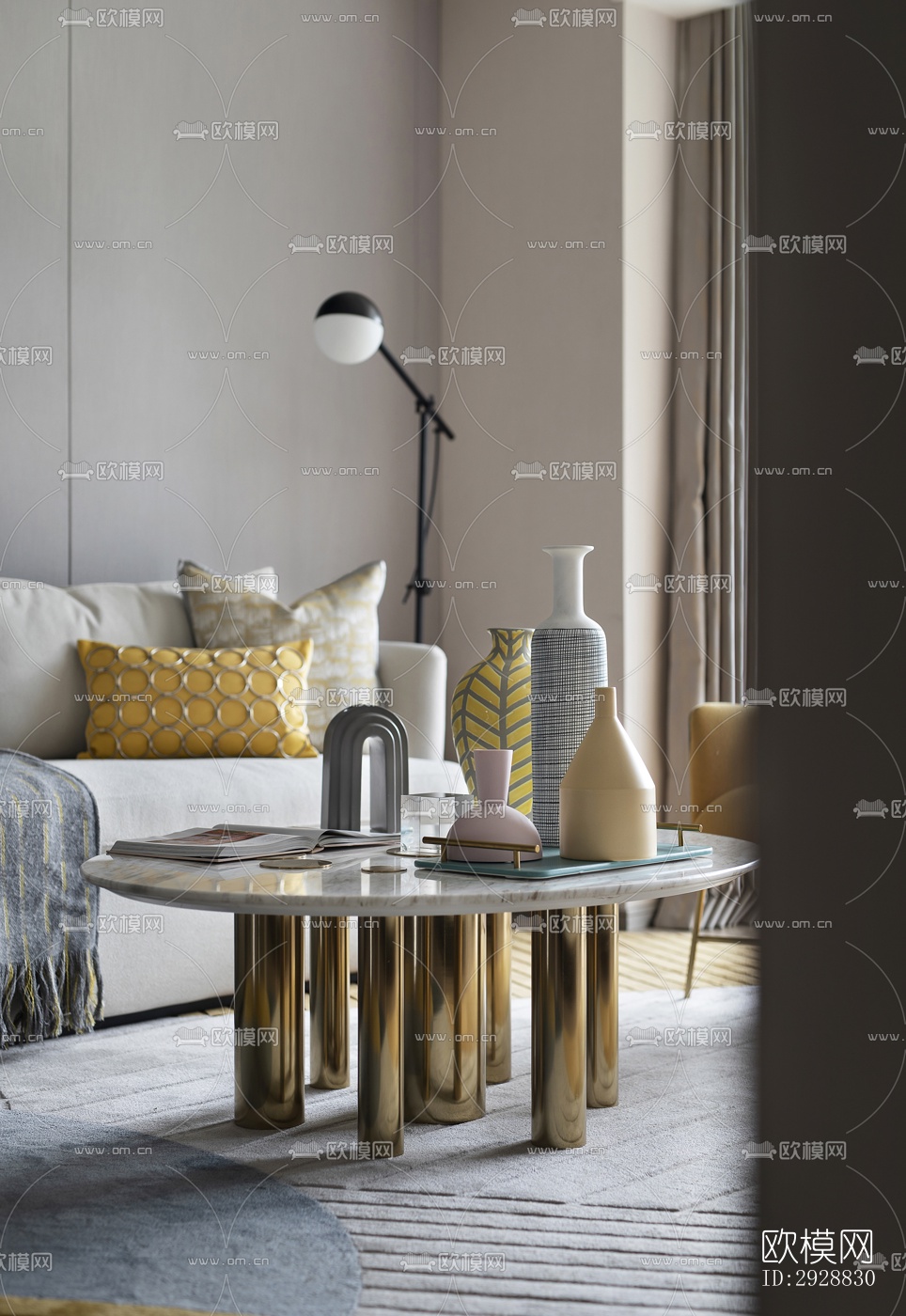 现代平层效果图下载（渲染图2）