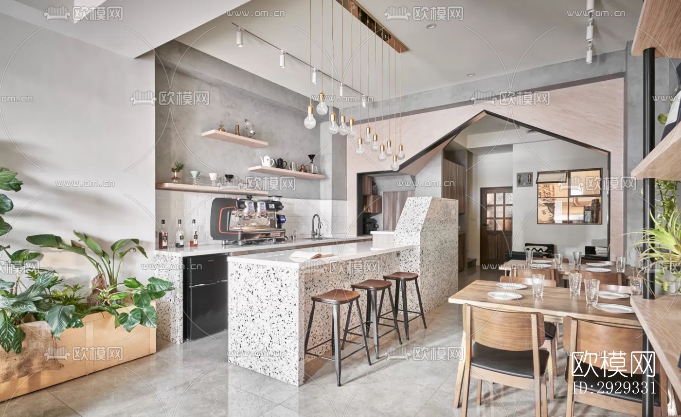 北欧咖啡奶茶效果图下载（渲染图2）