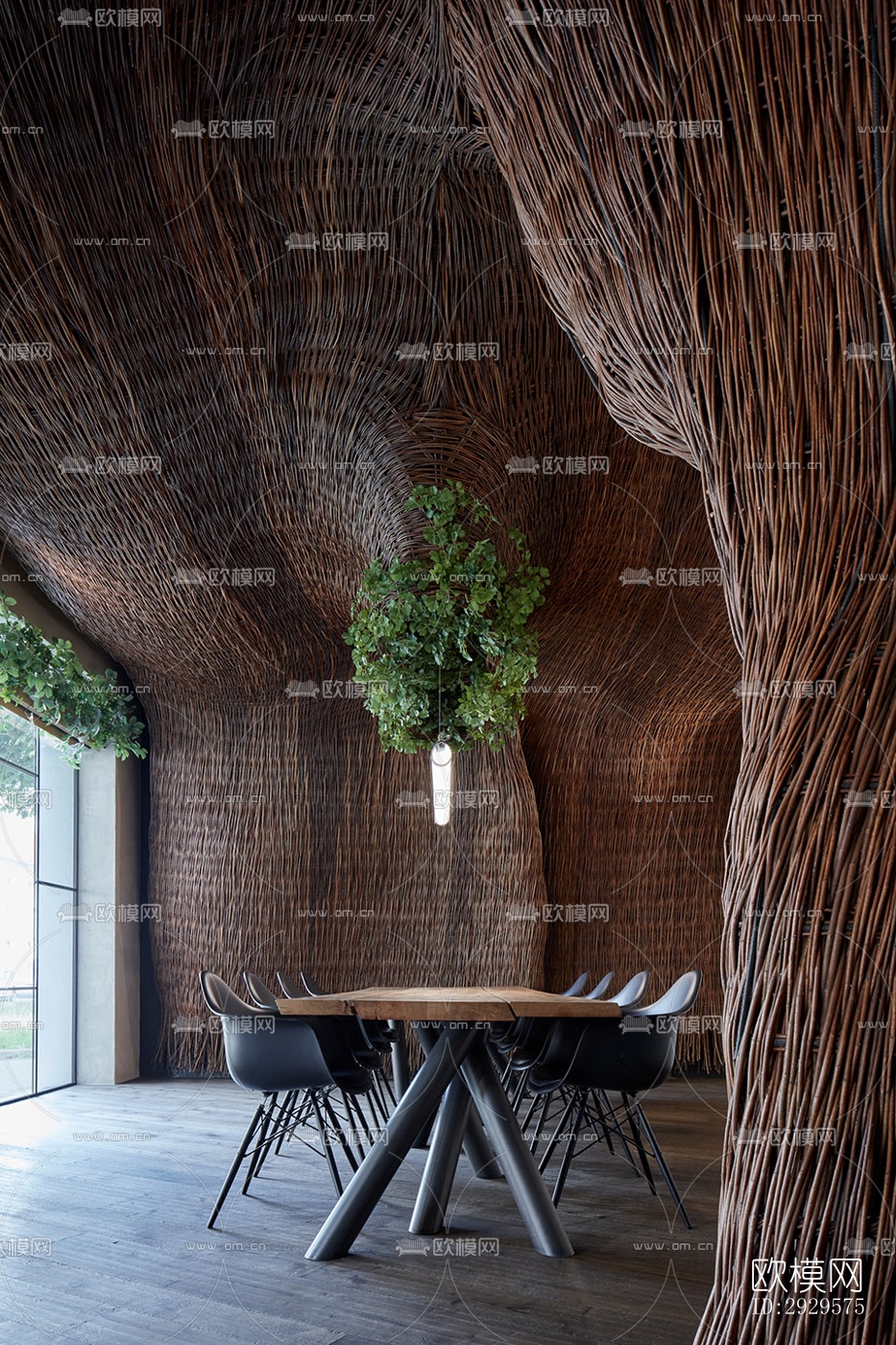 高级灰西餐厅效果图下载（渲染图13）