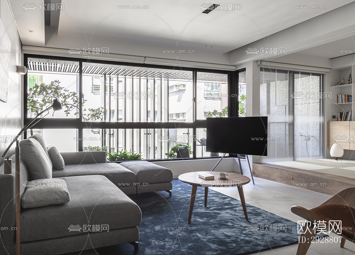 现代平层效果图下载（渲染图9）