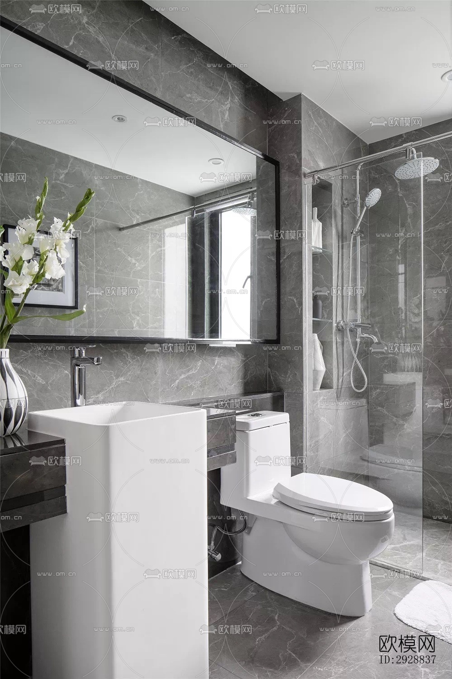 现代平层效果图下载（渲染图12）