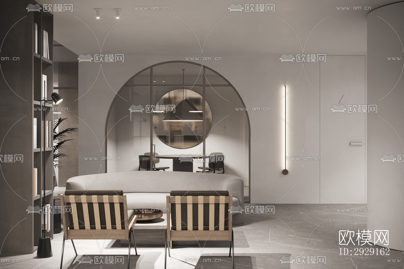 现代办公区效果图下载（渲染图8）