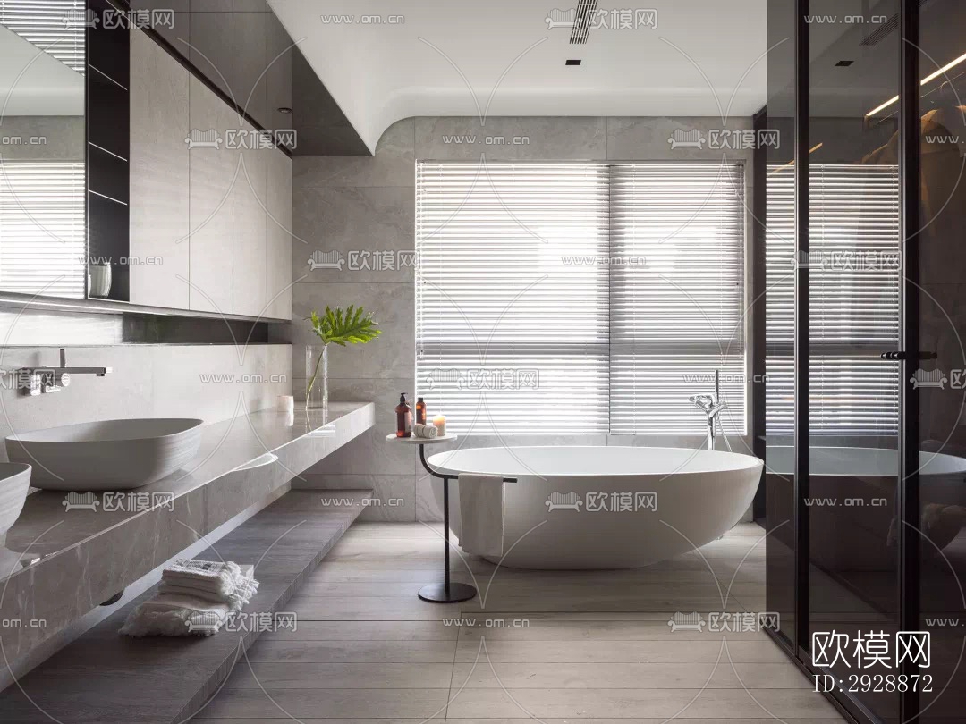 现代平层效果图下载（渲染图12）