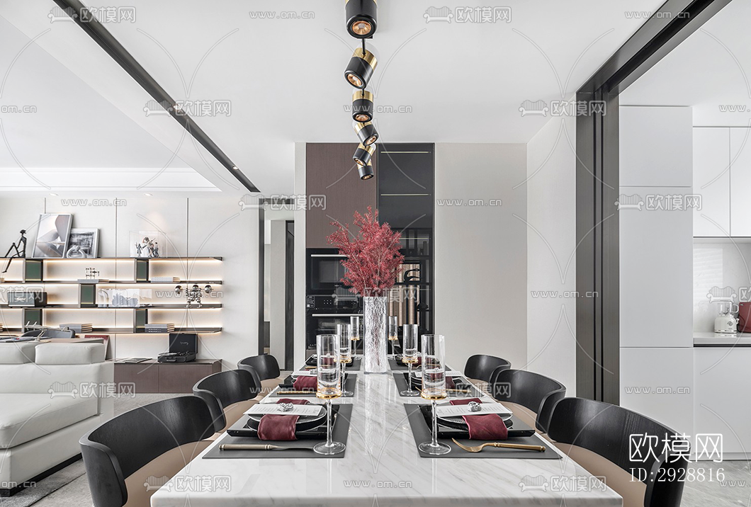 现代平层效果图下载（渲染图1）