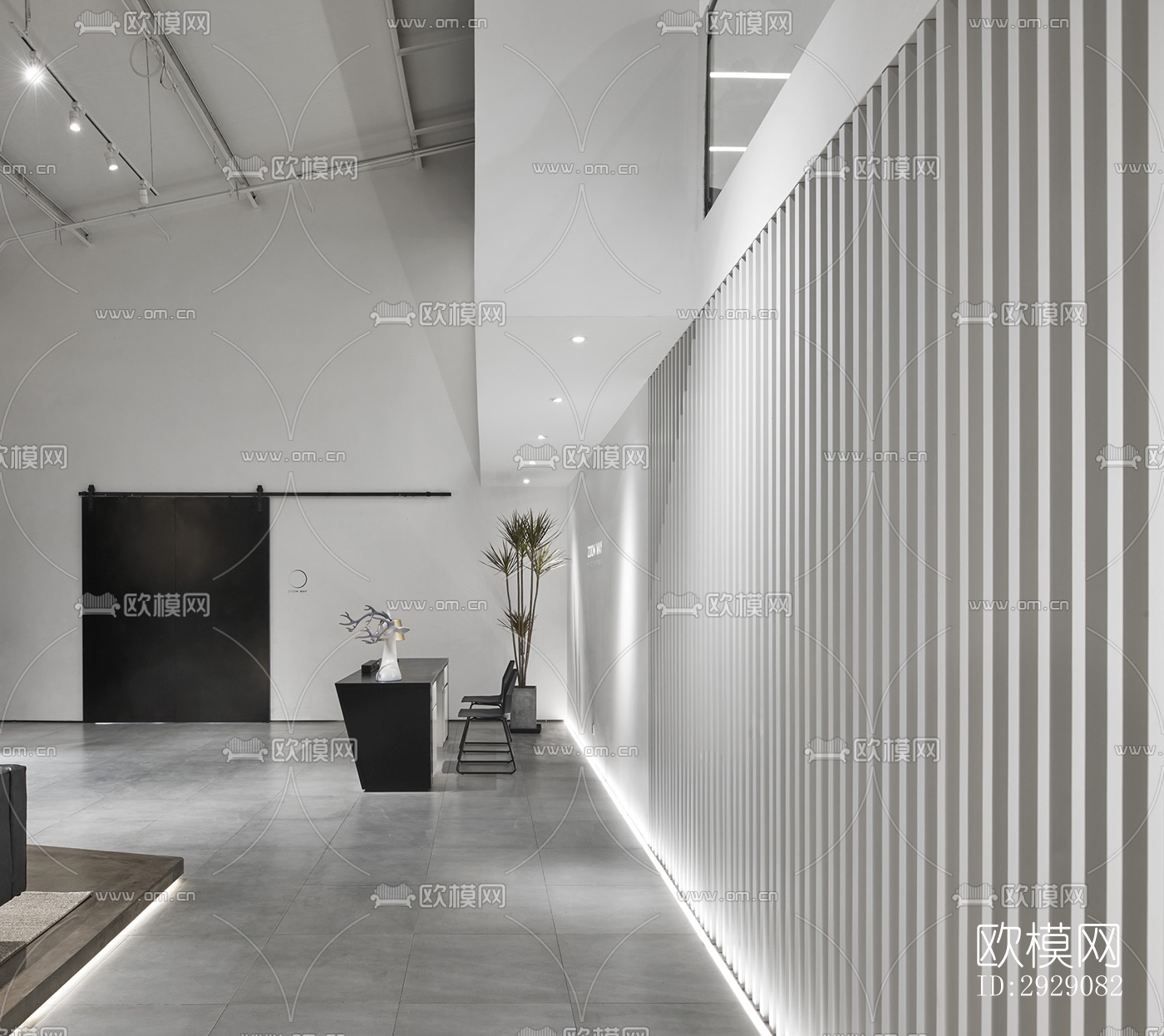 工业风办公区效果图下载（渲染图13）