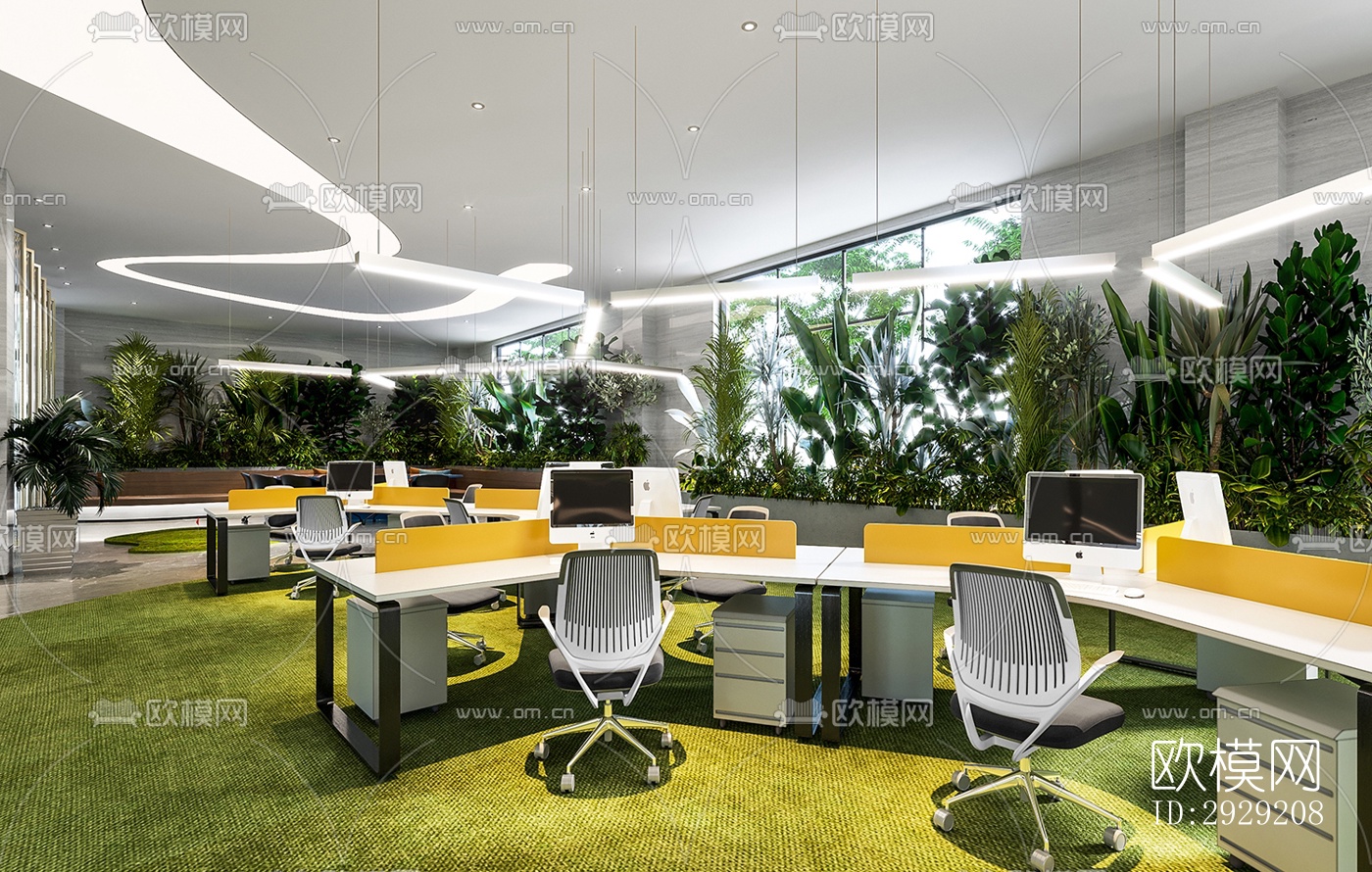 现代商务大堂效果图下载（渲染图3）