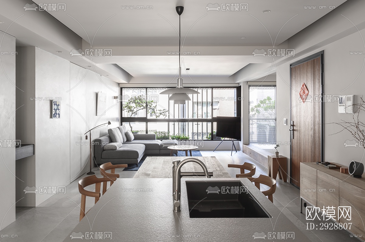 现代平层效果图下载（渲染图14）