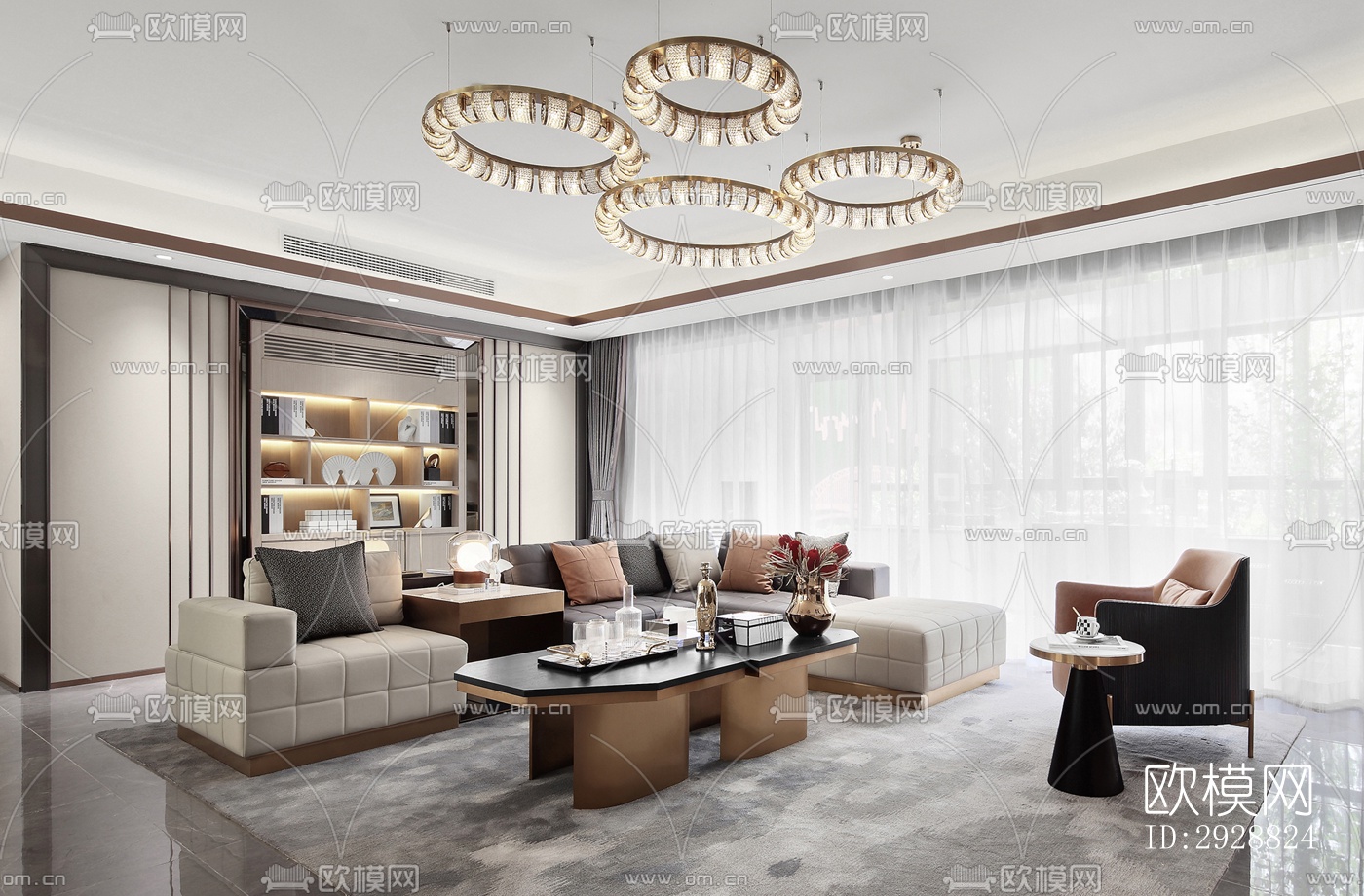 现代平层效果图下载（渲染图15）