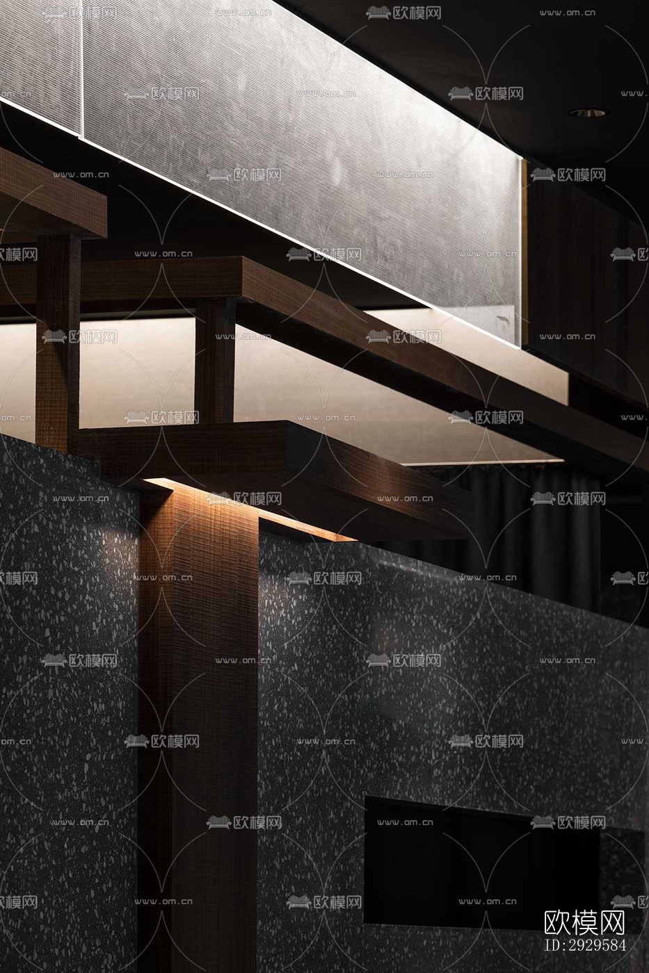 高级灰西餐厅效果图下载（渲染图10）