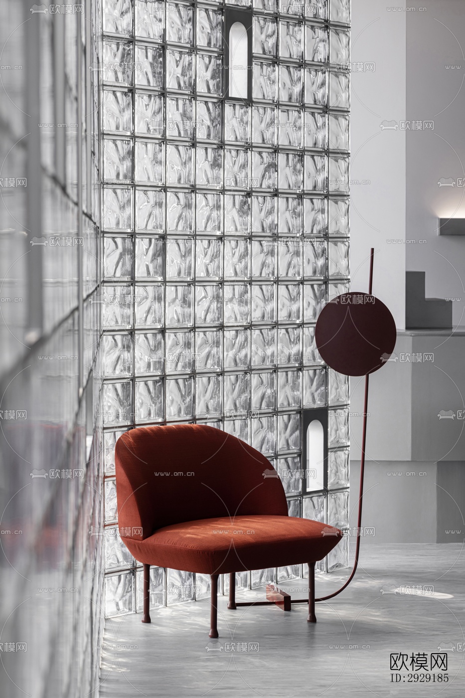 高级灰办公区效果图下载（渲染图9）