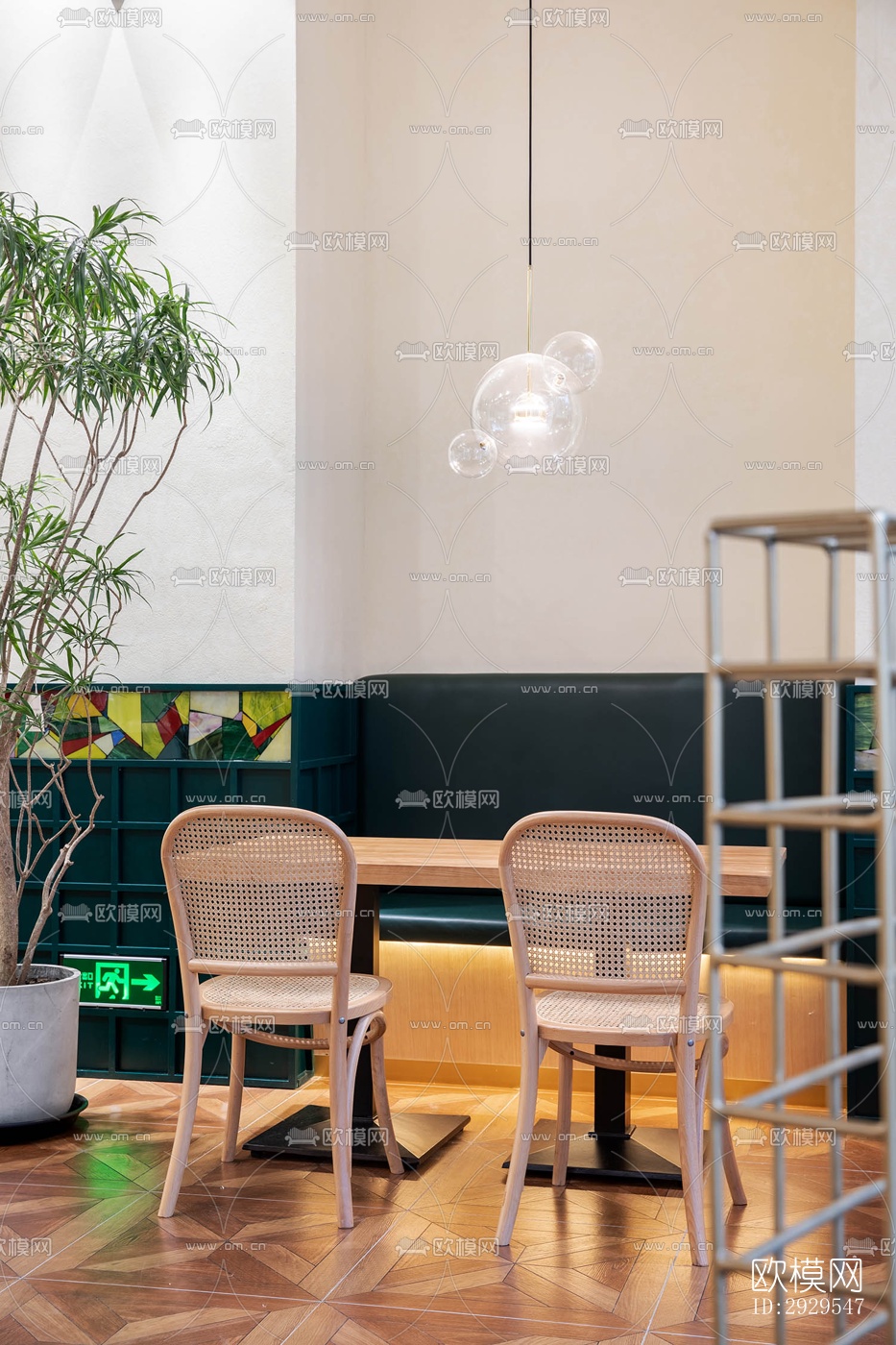 工业风西餐厅效果图下载（渲染图5）