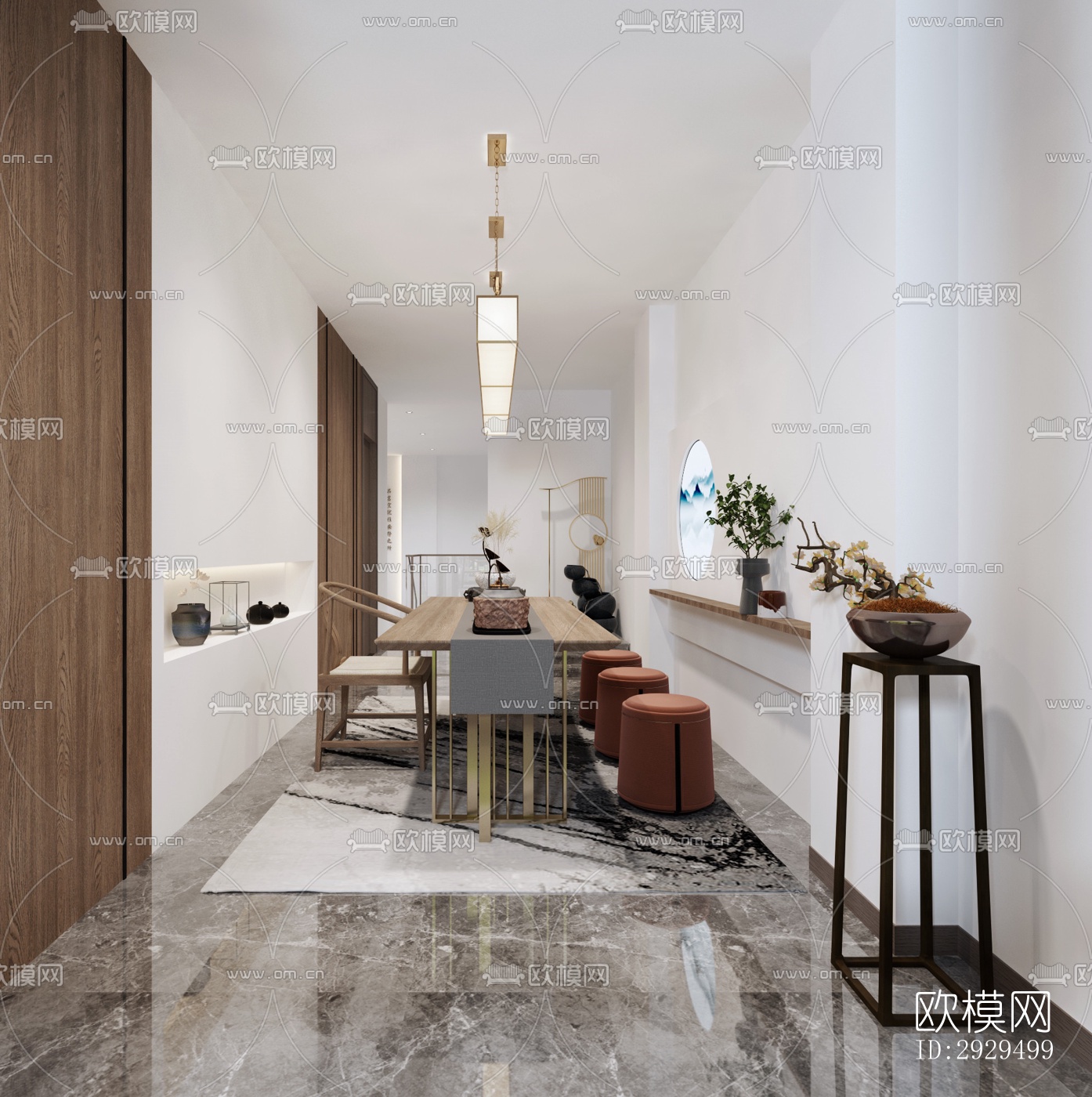 新中式茶馆效果图下载（渲染图2）