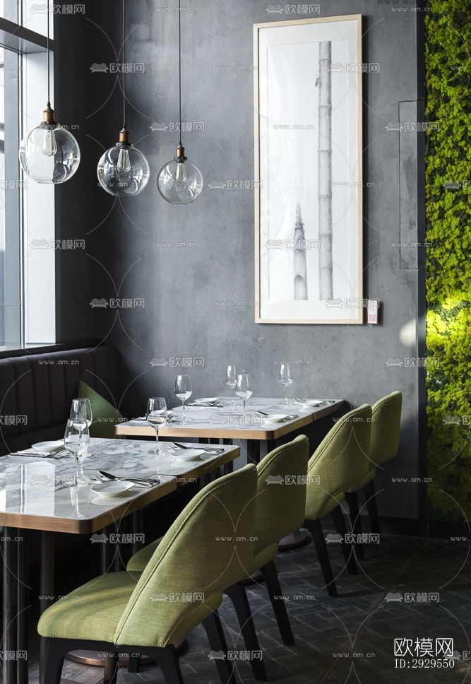 工业风西餐厅效果图下载（渲染图10）