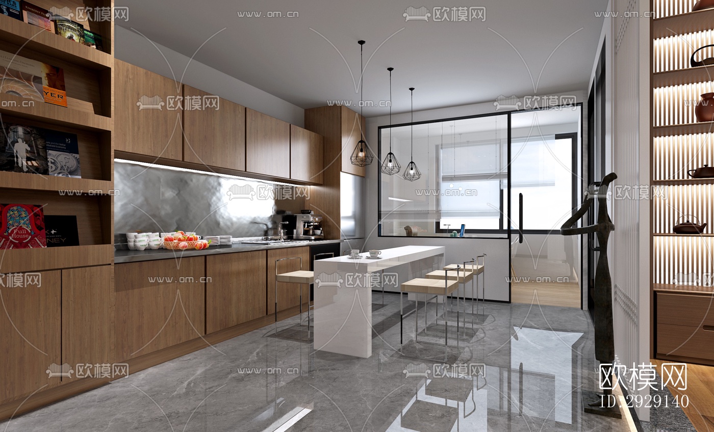 现代办公区效果图下载（渲染图7）