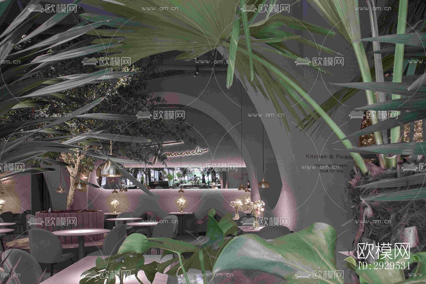 侘寂西餐厅效果图下载（渲染图14）