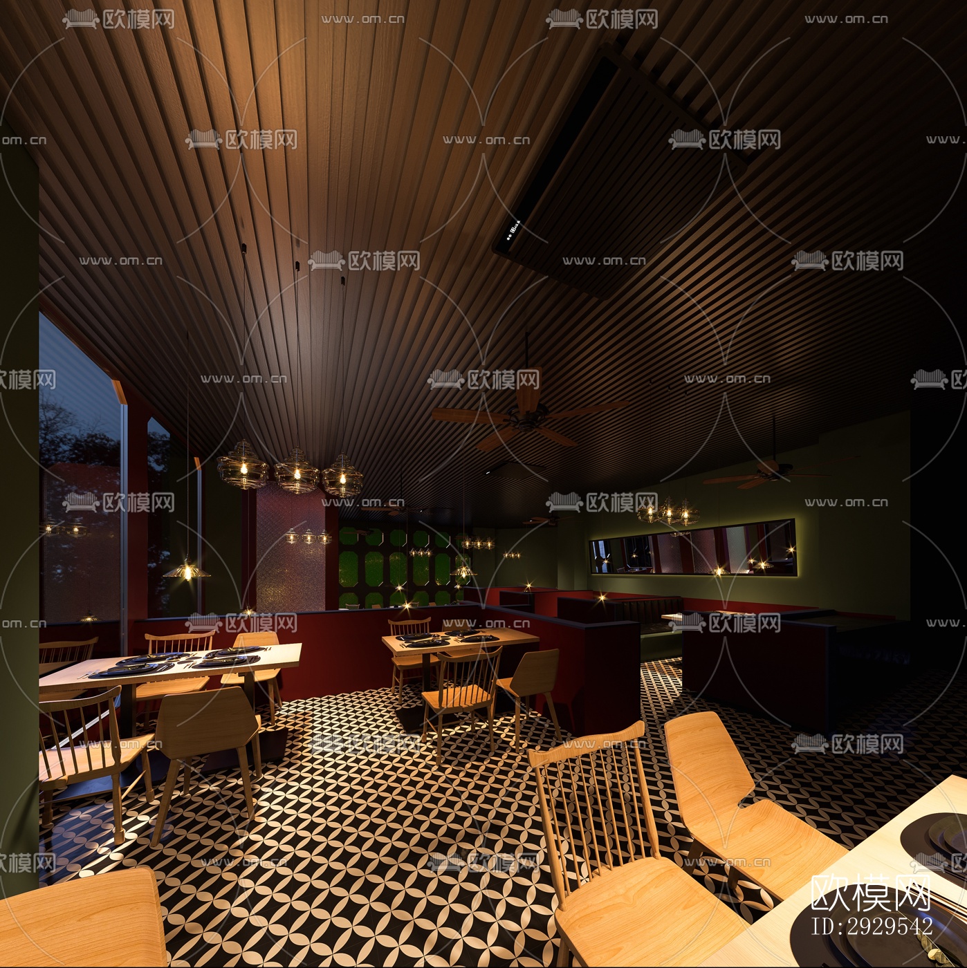 后现代西餐厅效果图下载（渲染图10）