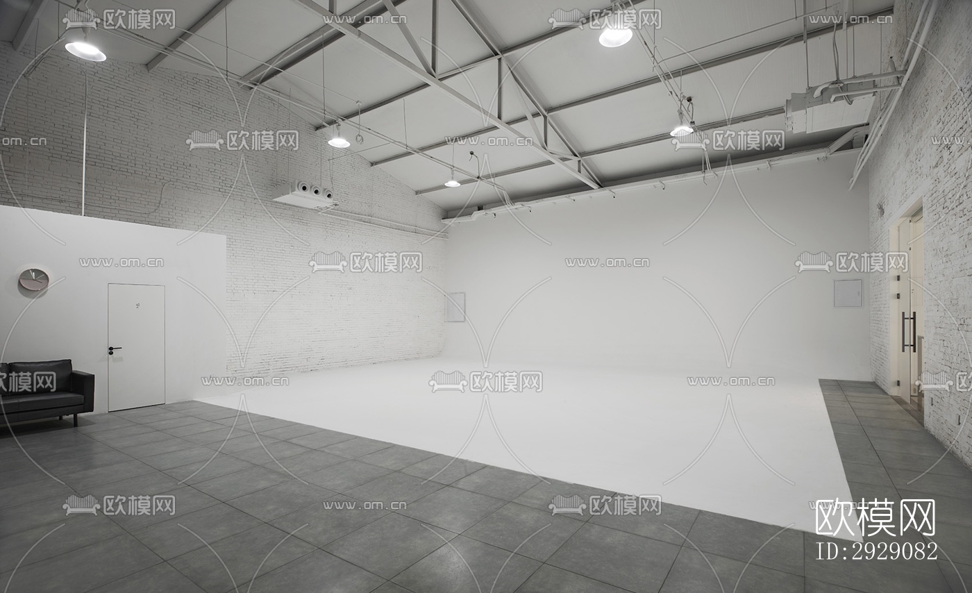 工业风办公区效果图下载（渲染图5）