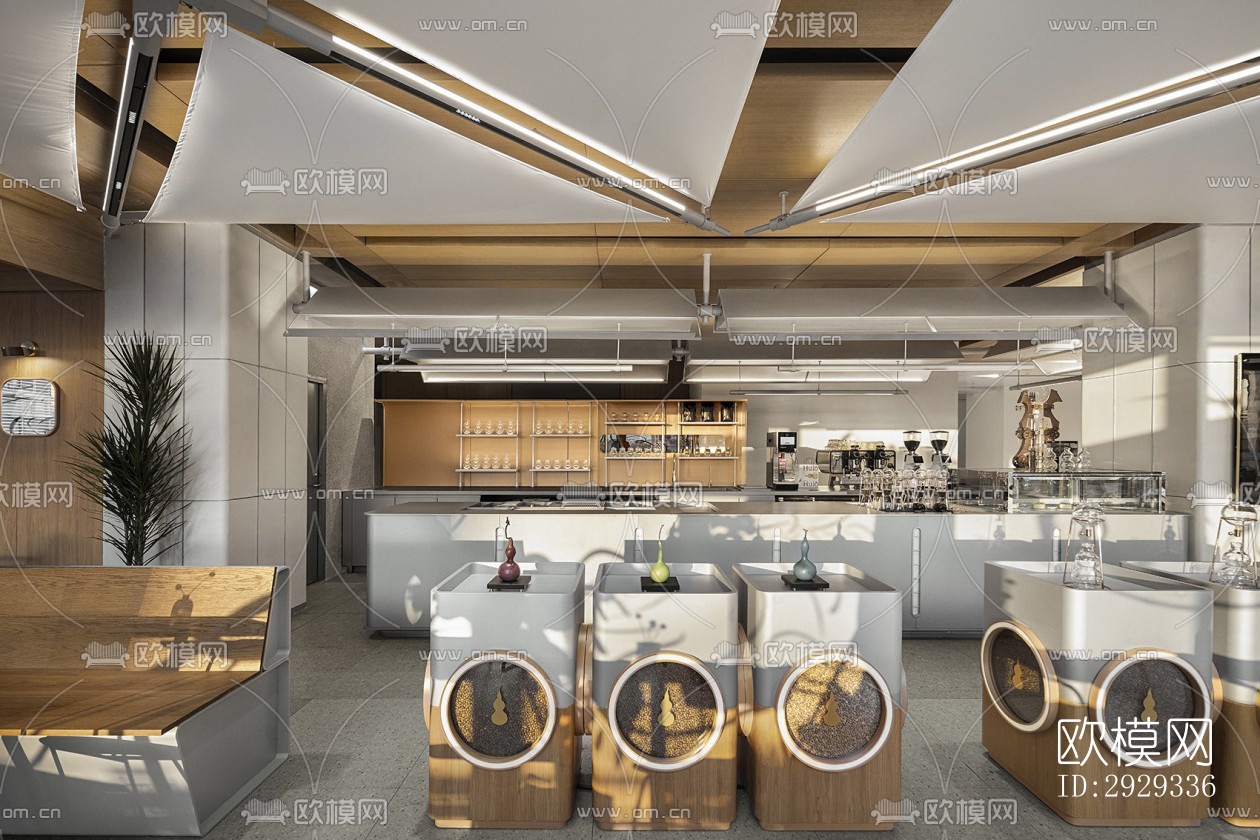 北欧咖啡奶茶效果图下载（渲染图3）