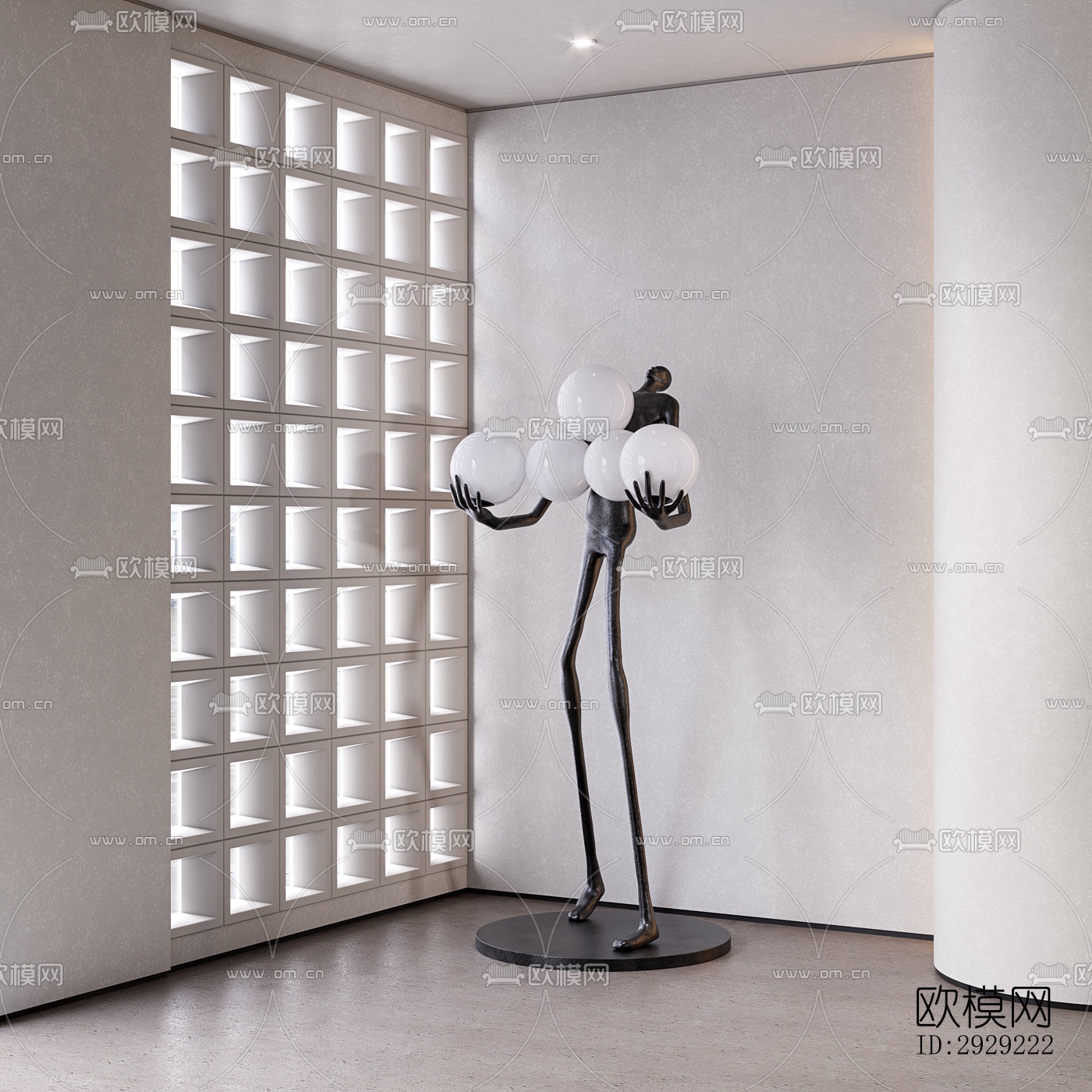 现代经理室效果图下载（渲染图4）