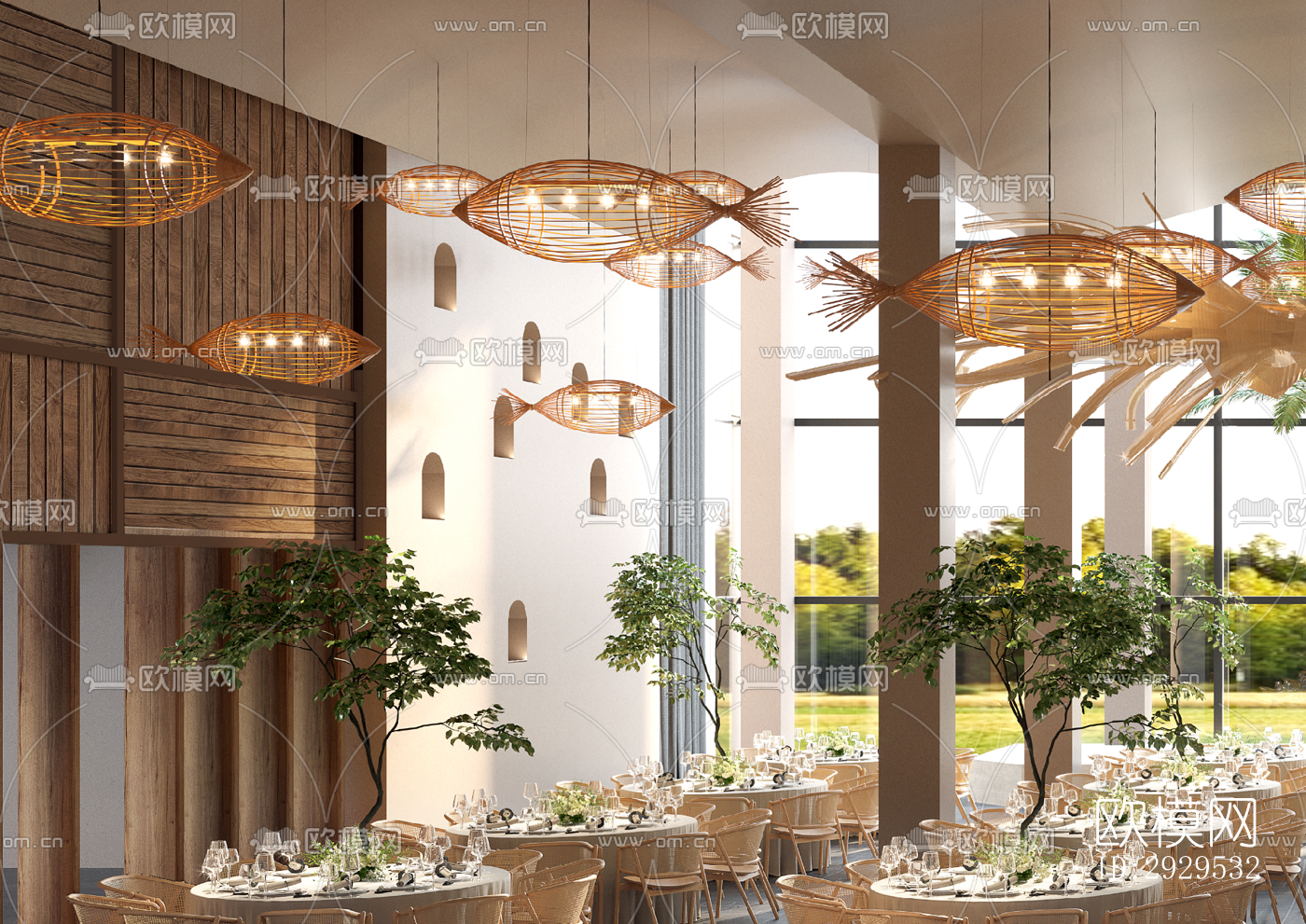 侘寂西餐厅效果图下载（渲染图6）