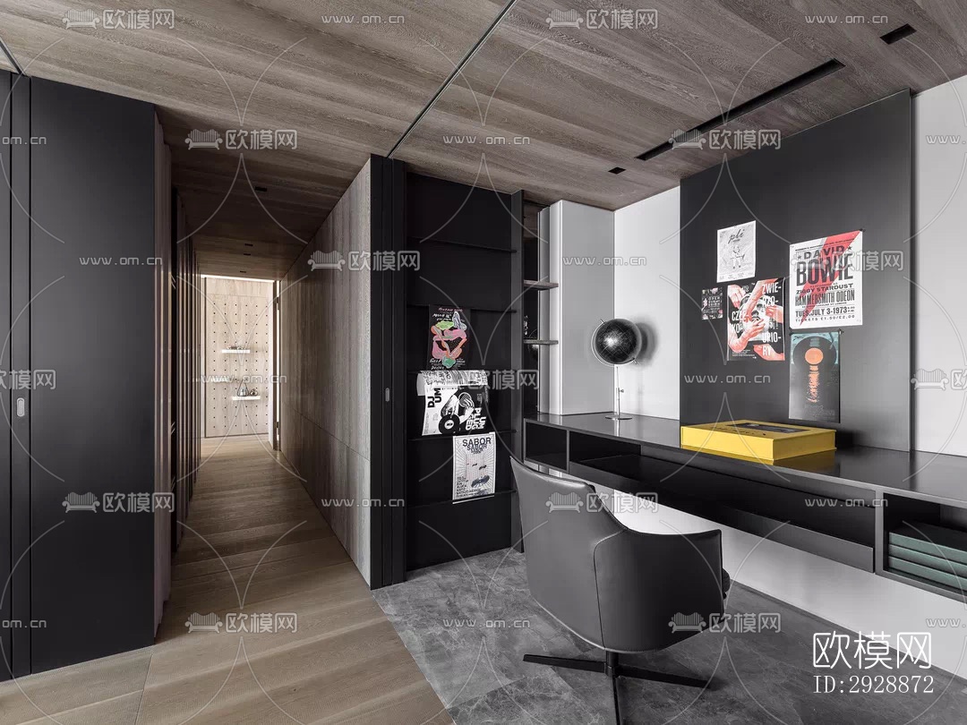 现代平层效果图下载（渲染图8）