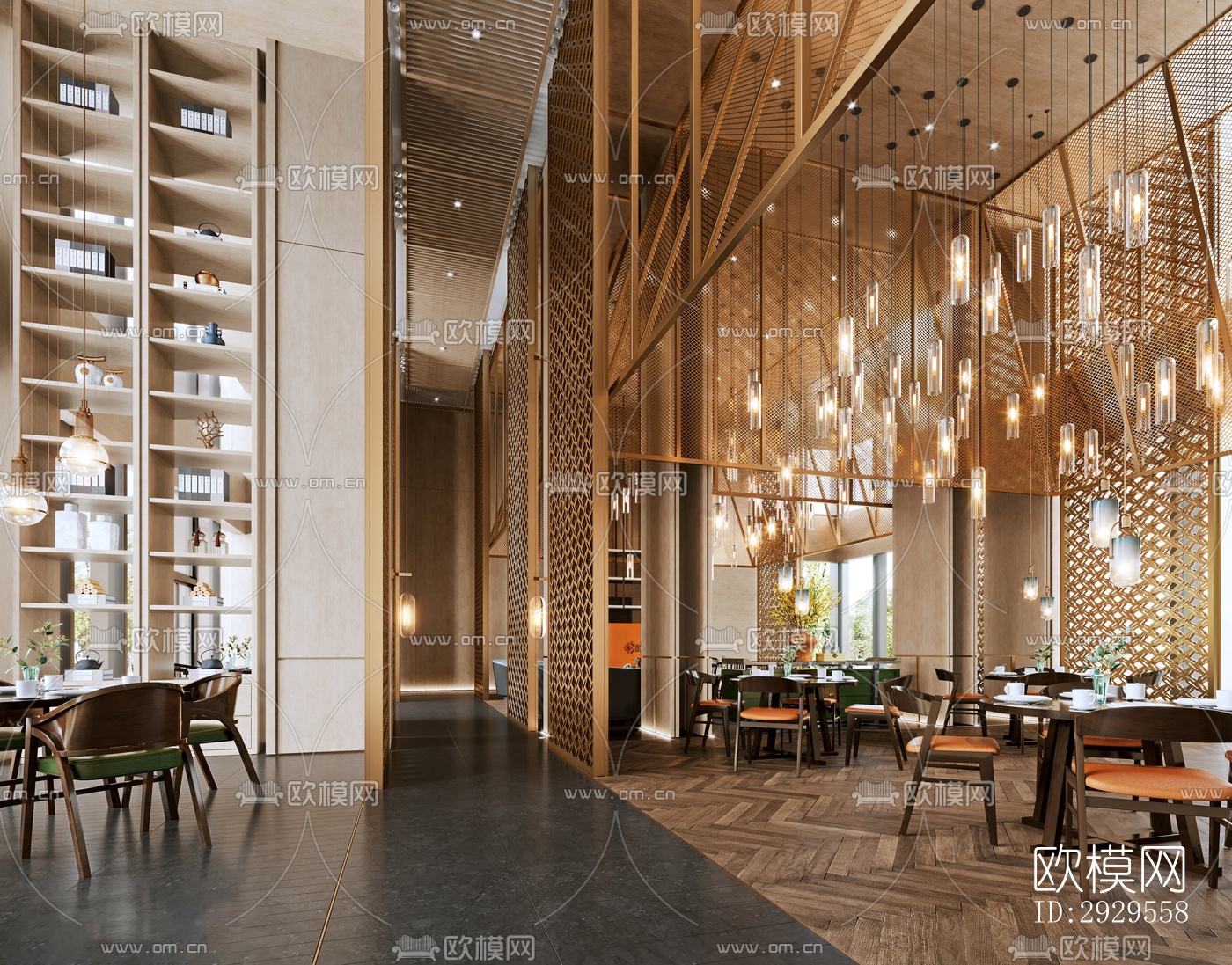 工业风西餐厅效果图下载（渲染图7）