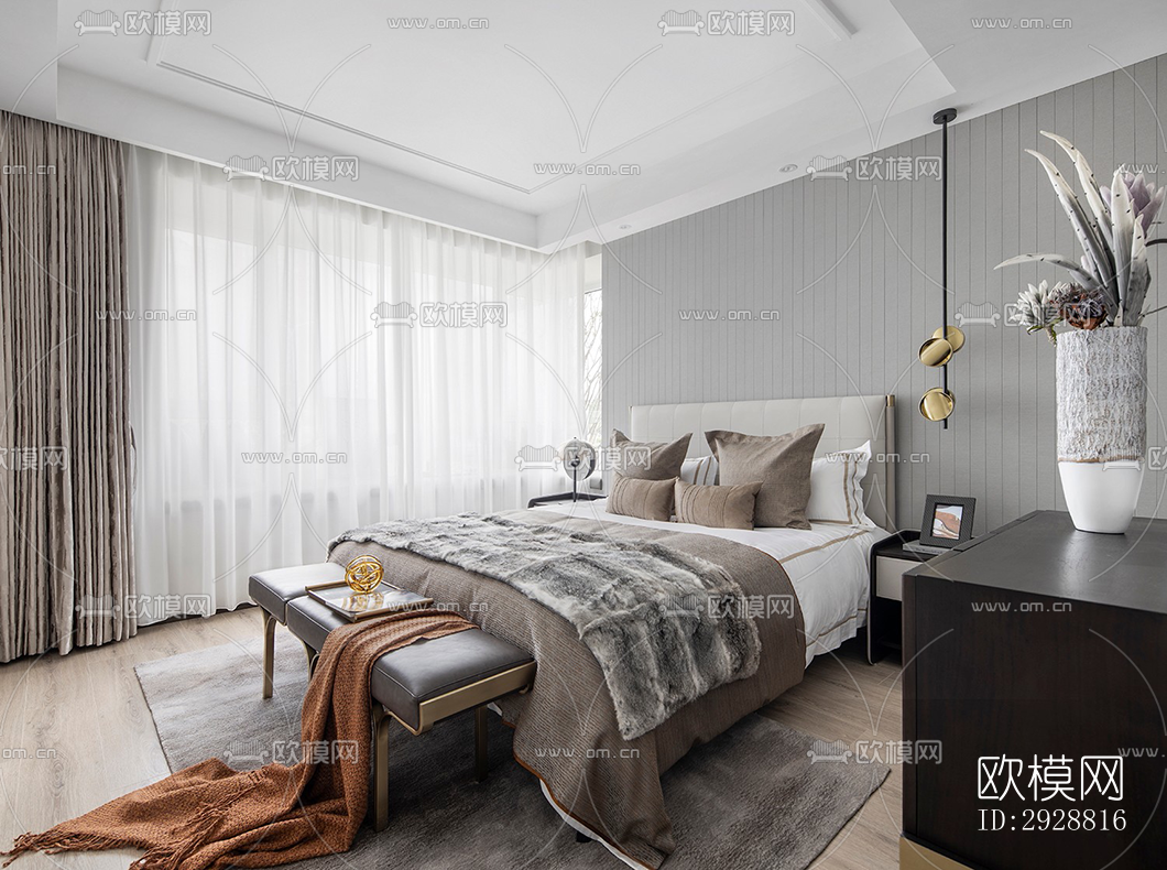 现代平层效果图下载（渲染图2）