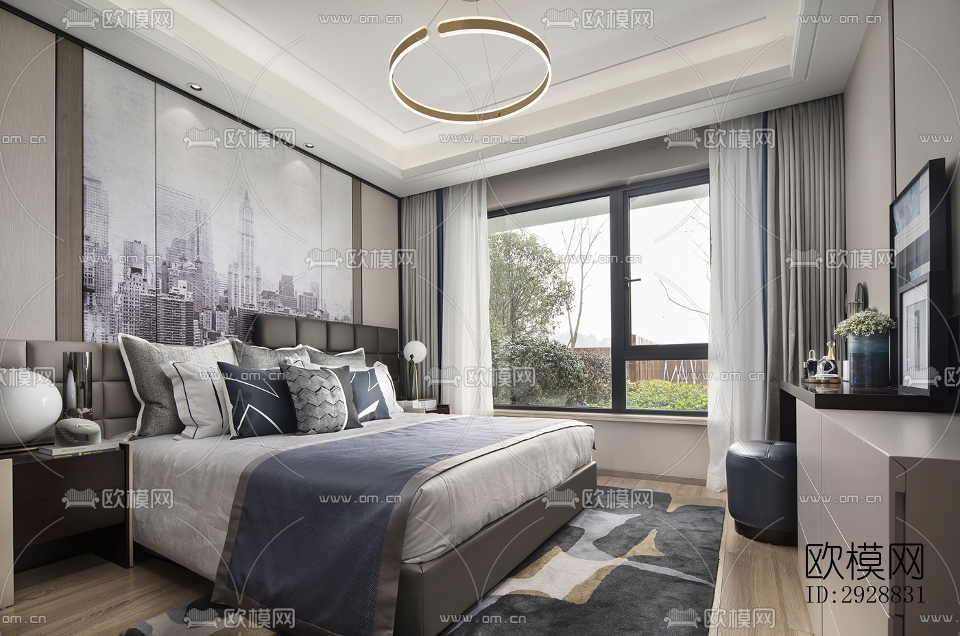 现代平层效果图下载（渲染图11）