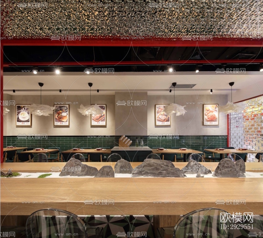 工业风西餐厅效果图下载（渲染图3）