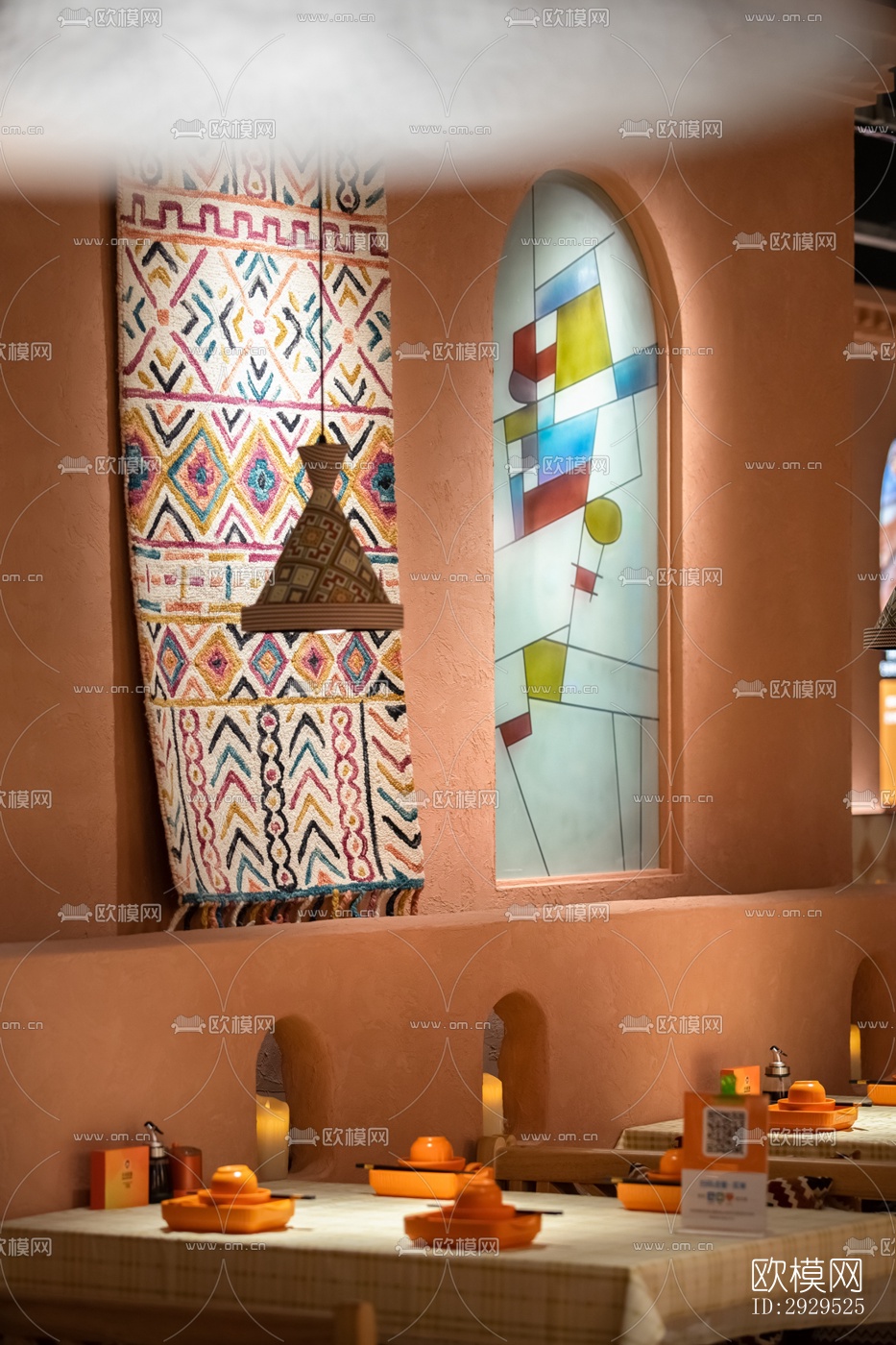 东南亚西餐厅效果图下载（渲染图4）