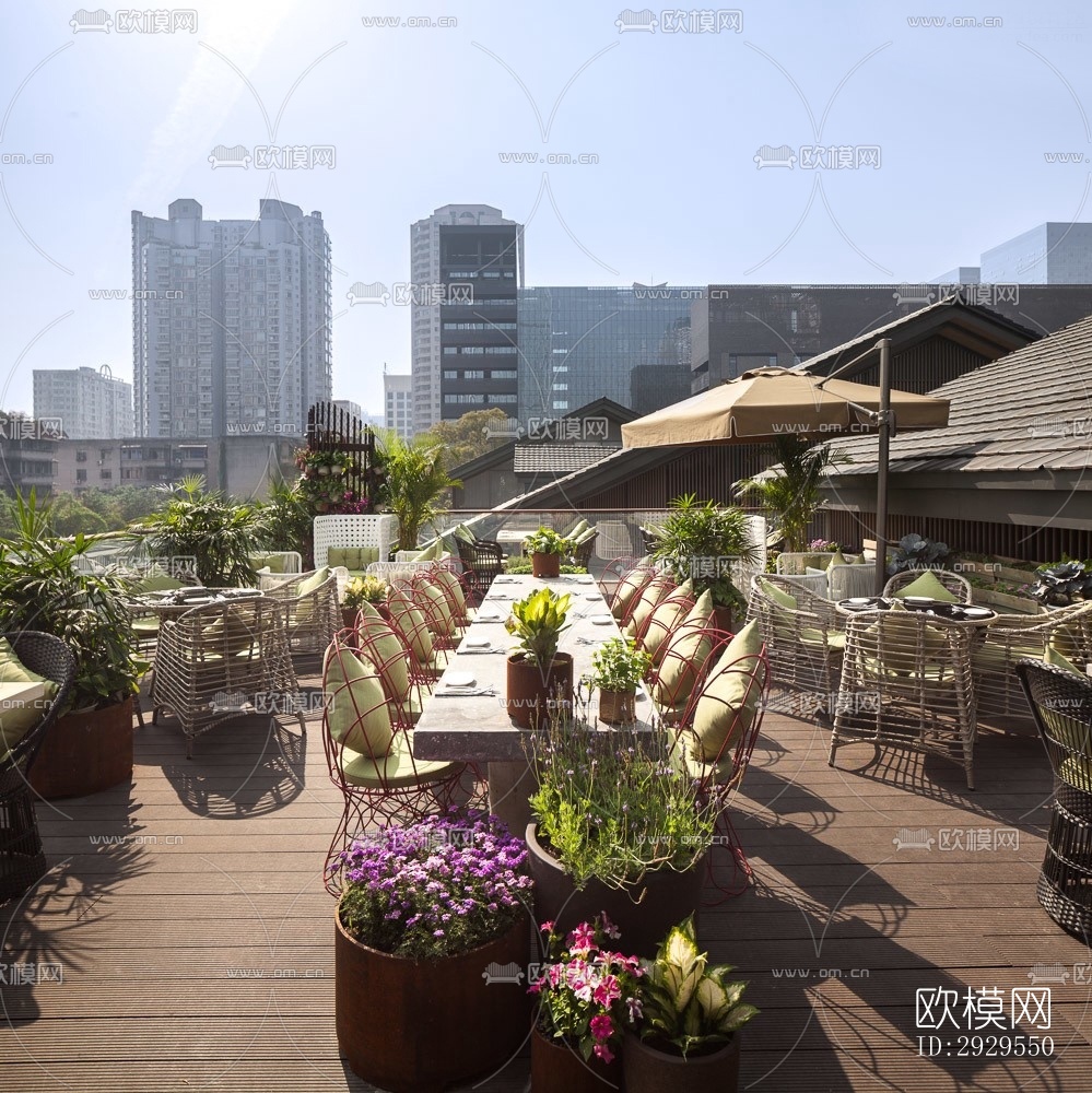 工业风西餐厅效果图下载（渲染图2）