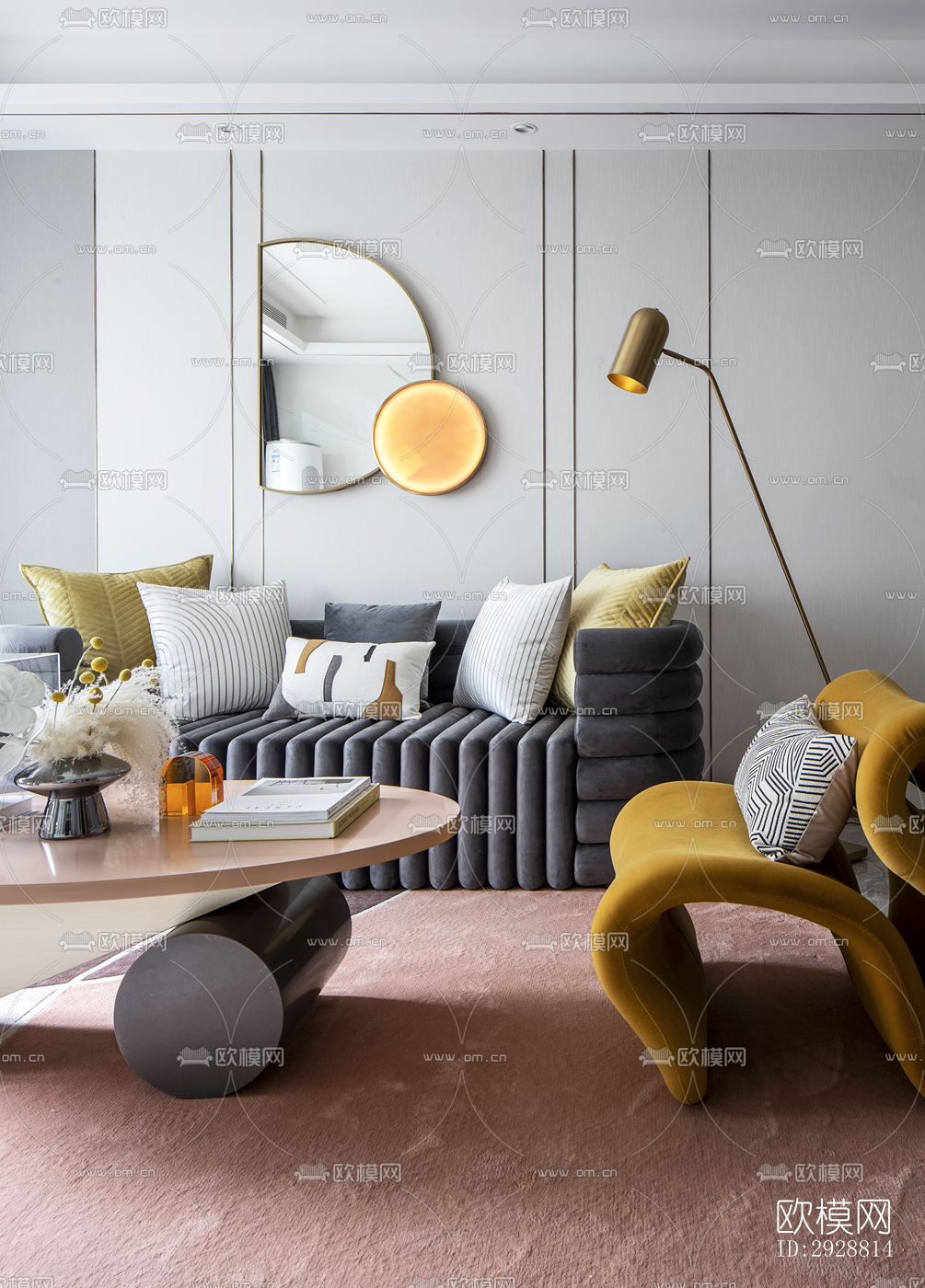 现代平层效果图下载（渲染图5）