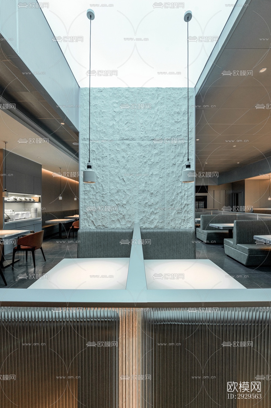 现代西餐厅效果图下载（渲染图5）