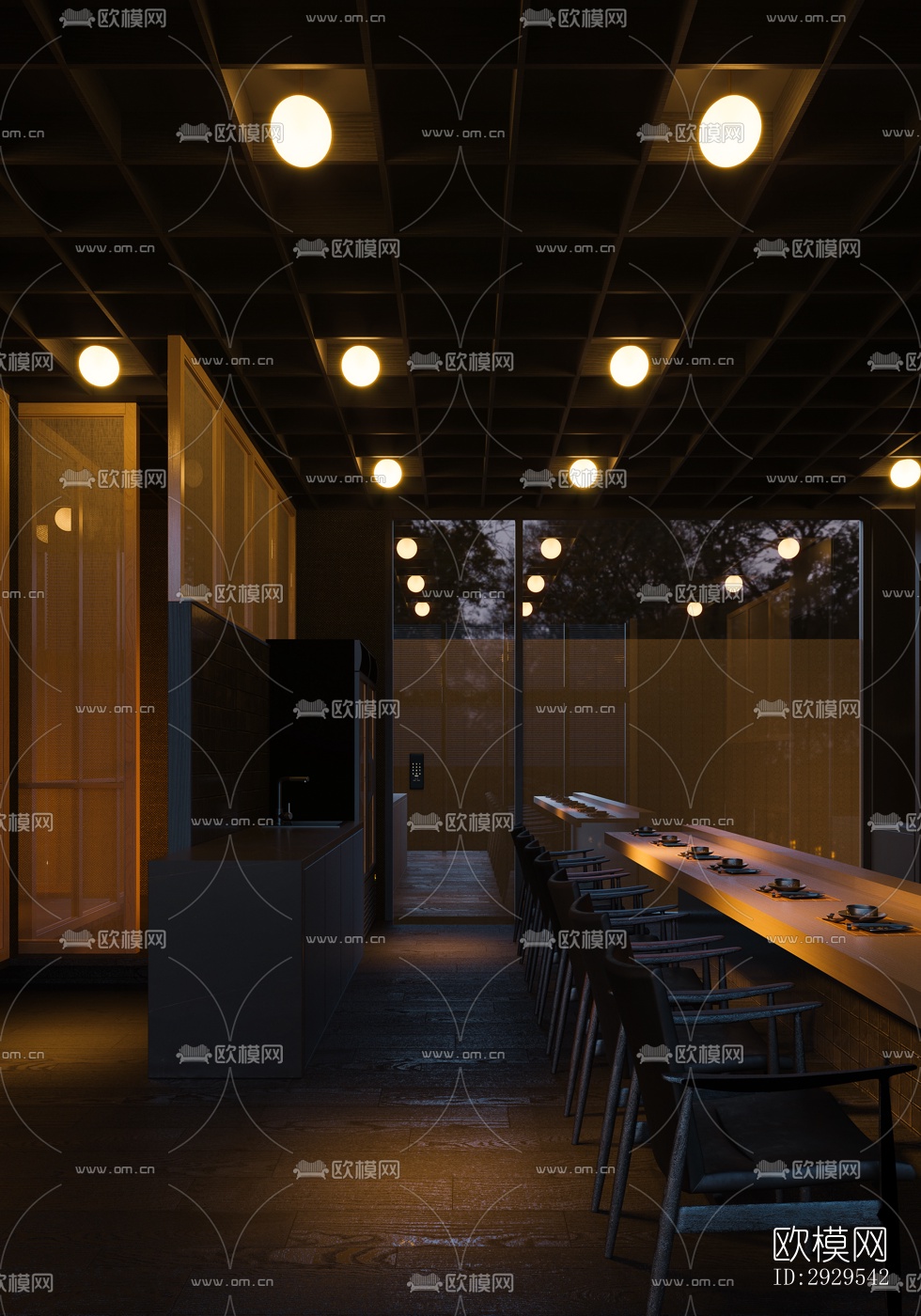 后现代西餐厅效果图下载（渲染图9）