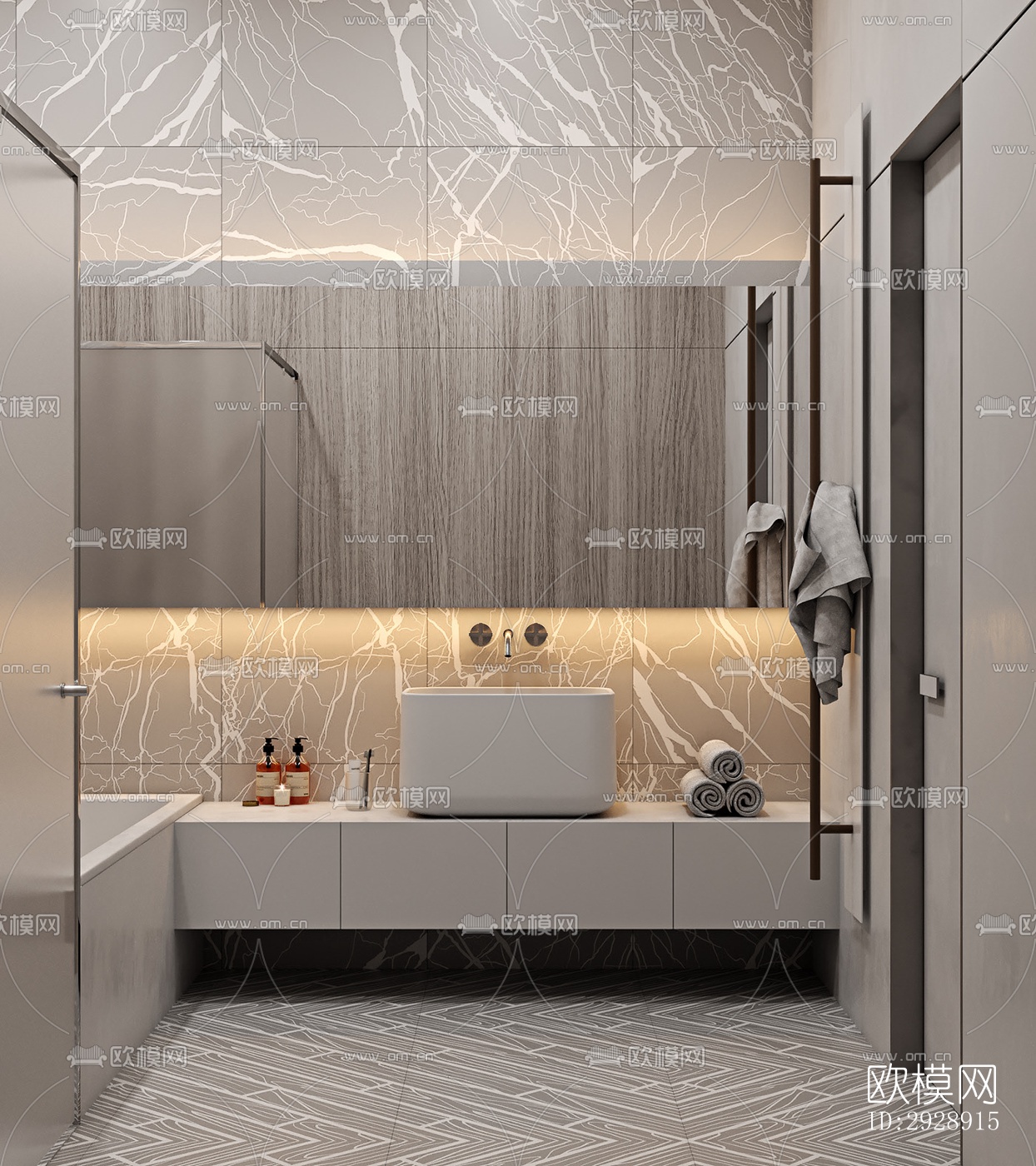 现代平层效果图下载（渲染图16）