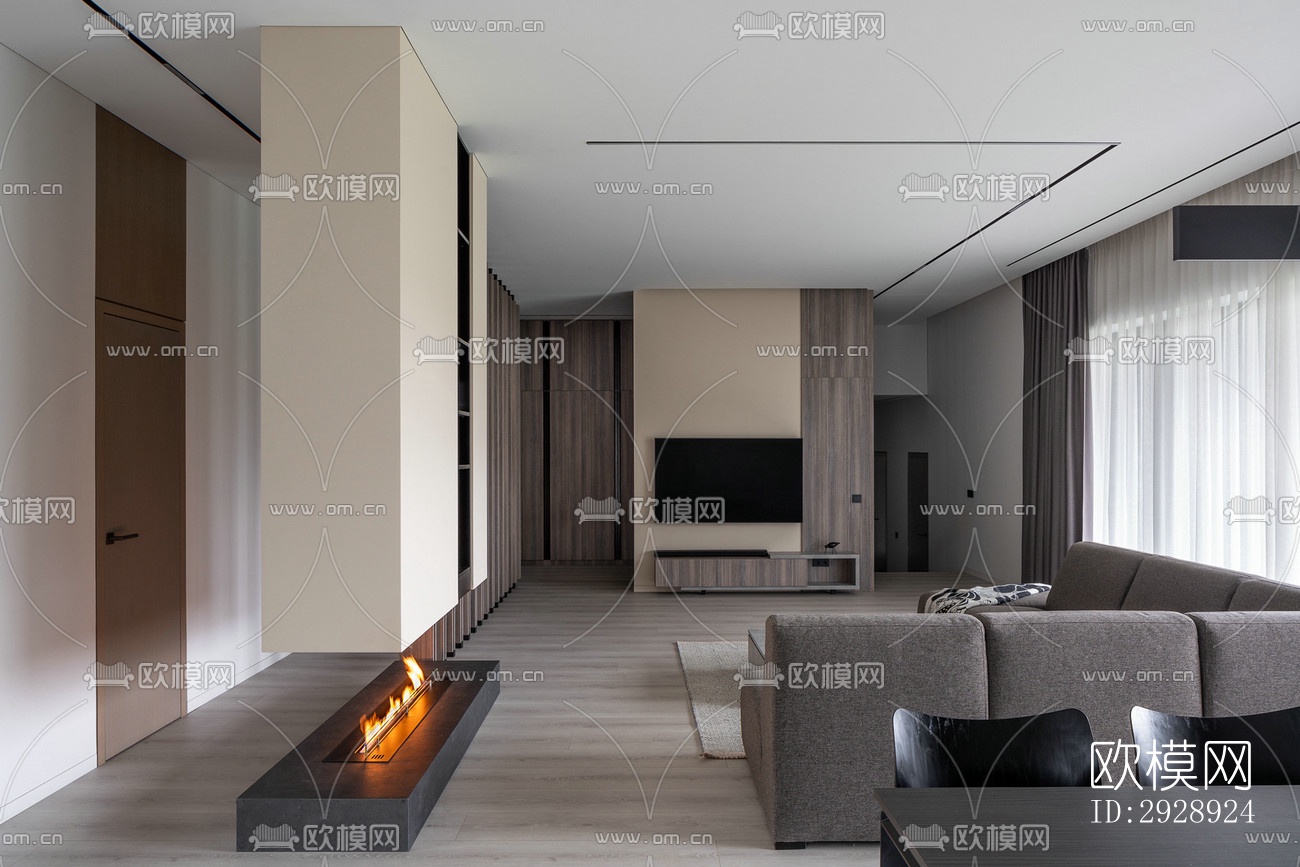 现代平层效果图下载（渲染图14）