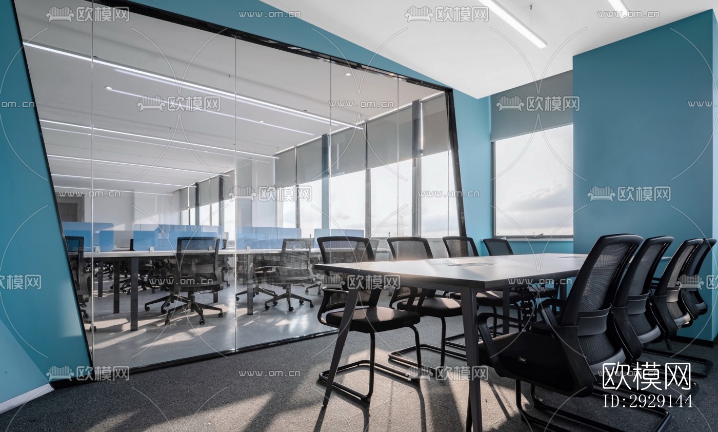 现代办公区效果图下载（渲染图7）