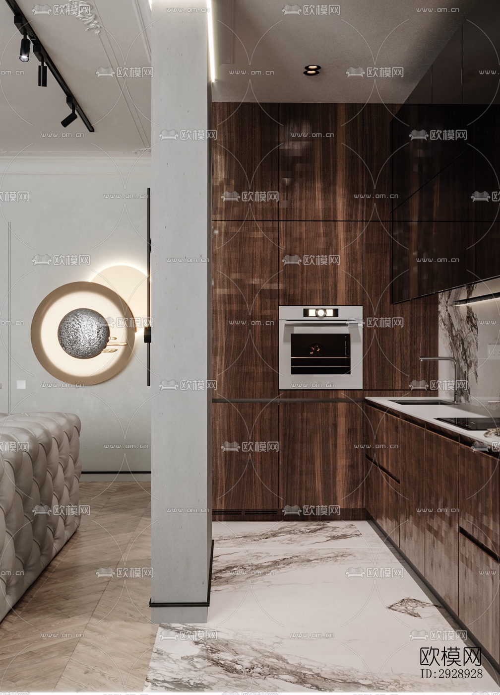 美式平层效果图下载（渲染图15）