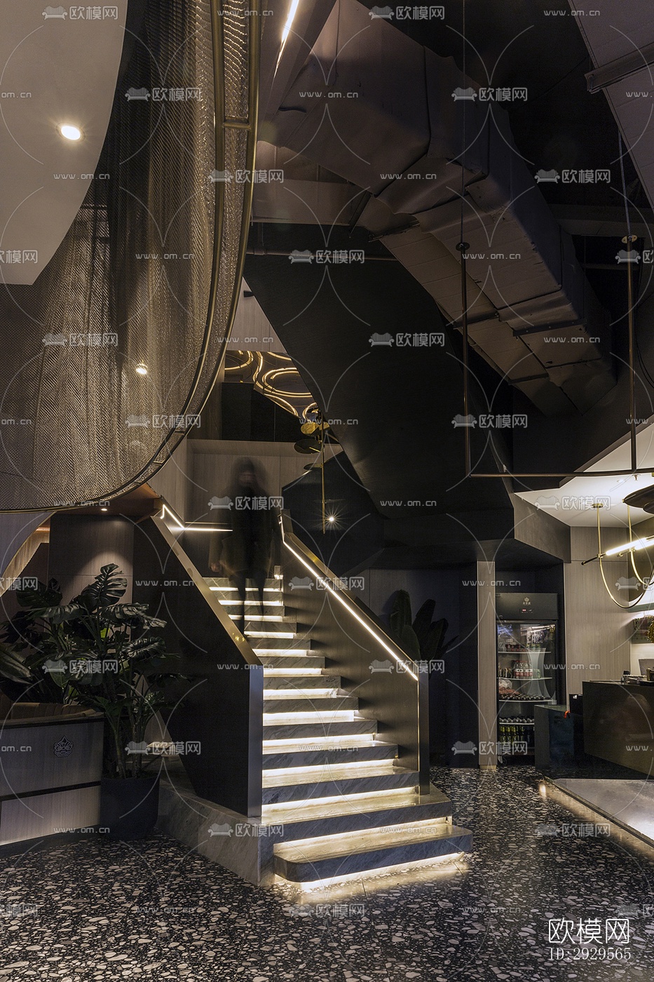 现代西餐厅效果图下载（渲染图9）