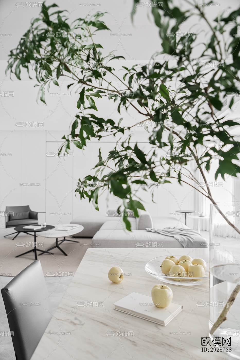 现代平层效果图下载（渲染图10）