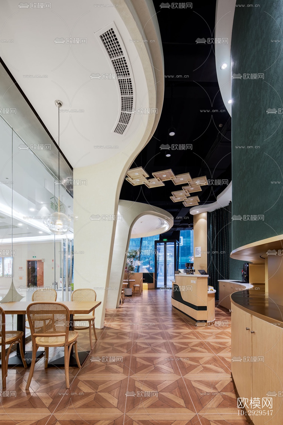 工业风西餐厅效果图下载（渲染图7）