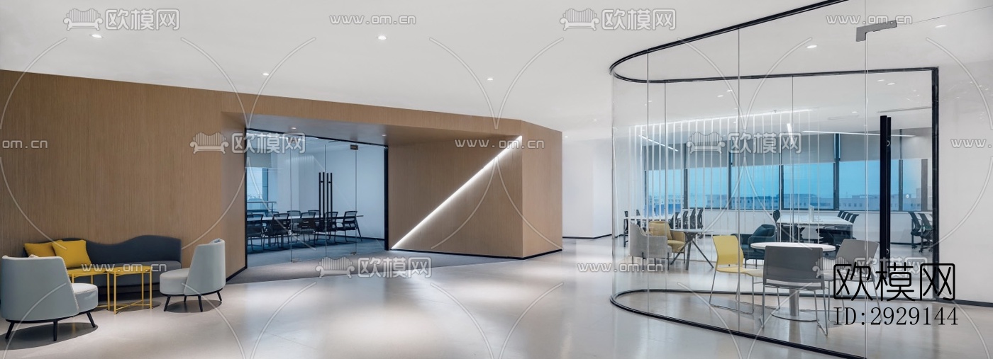 现代办公区效果图下载（渲染图14）