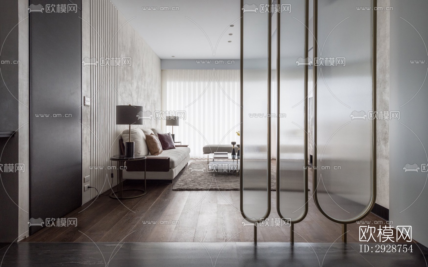 现代平层效果图下载（渲染图10）