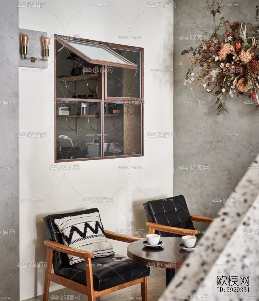 北欧咖啡奶茶效果图下载（渲染图5）